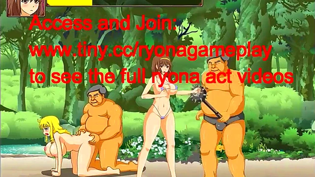 Pretty bikini girl having sex with a lot of men in Bt Island act hentai game new gameplay