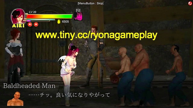 Pretty Airi hentai girl having sex with the mine man in sexy porn hentai game