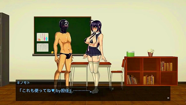 Pretty college lady having sex with a man in Breeding log new hentai game gameplay
