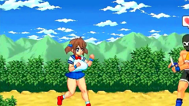 Cute fighter girl having sex with men in Inma fist action hentai game