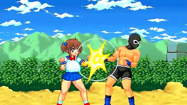 Cute fighter girl having sex with men in Inma fist action hentai game