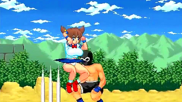 Cute fighter girl having sex with men in Inma fist action hentai game