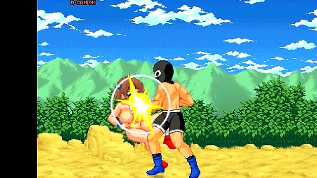 Cute fighter girl having sex with men in Inma fist action hentai game