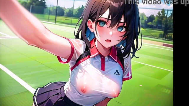 Sexy Young Anime Teens Playing Tennis With Transparent Cloth (with pussy masturbation
