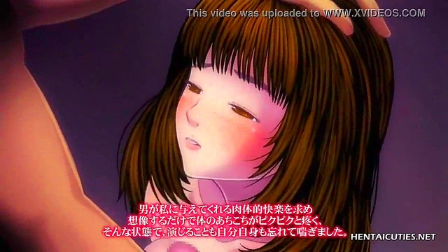 Busty teen hentai in stocksings getting her pretty face filled with cum