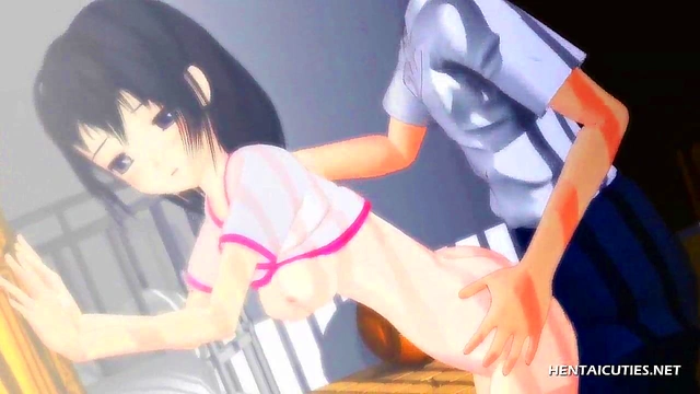 Petite hentai teen enjoys sucking cock while getting her pussy licked in 69