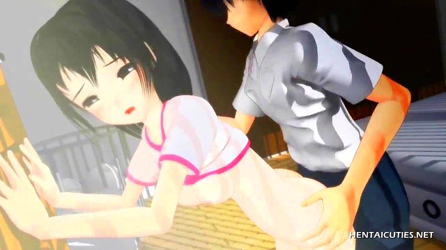 Petite hentai teen enjoys sucking cock while getting her pussy licked in 69