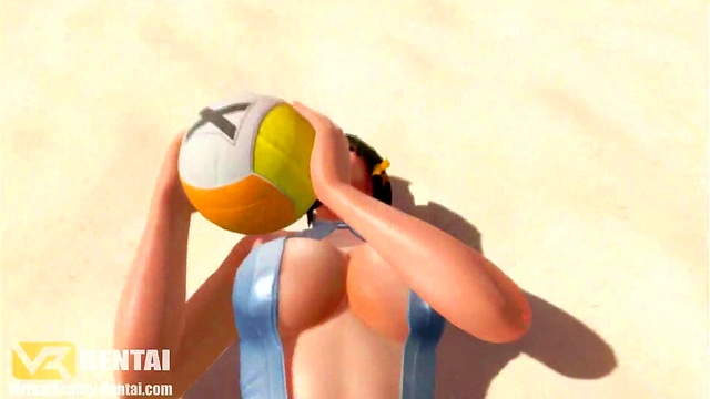 DOAX3 Nyotengu Rubbing Pussy on Volleyball