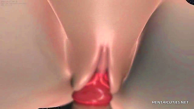 Busty hentai hottie showing pussy close-ups while getting fucked