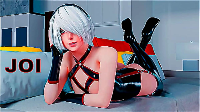2B programs you to masturbate JOI Spanish hentai