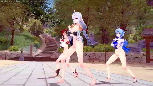 Genshin Impact: [MMD] GFriend - Rough (Shenhe'Ganyu'Yanfei)