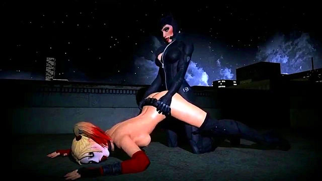Catwoman in black clothes Fucks Harley Quinn (harley Quinn Hentai)