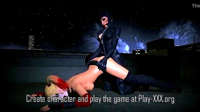 Catwoman in black clothes Fucks Harley Quinn (harley Quinn Hentai)