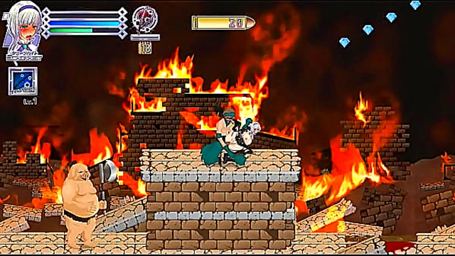 Pretty girl having sex with men and monsters in bullet requiem hentai / ryona act game