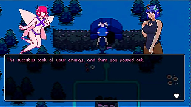 Doki Doki Tri-line [Hentai NSFW game] Ep2 lovely lesbian succubus not so romantic sex