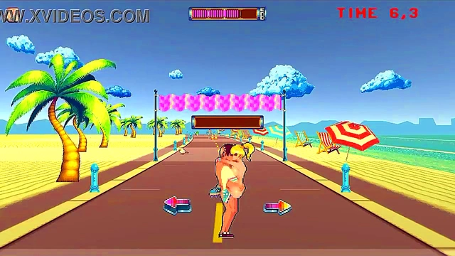 Cute lady in roller skates having sex with men in Rollerbabe new hentai game