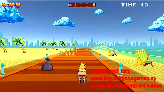 Cute lady in roller skates having sex with men in Rollerbabe new hentai game