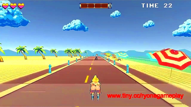 Cute lady in roller skates having sex with men in Rollerbabe new hentai game