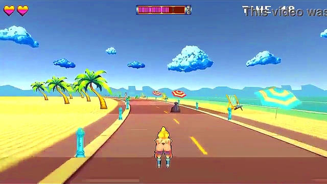 Cute lady in roller skates having sex with men in Rollerbabe new hentai game