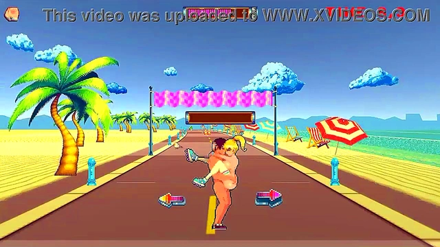 Cute lady in roller skates having sex with men in Rollerbabe new hentai game