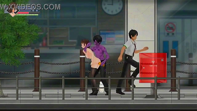 Female cop has sex with zombie men in Hot porn hentai game