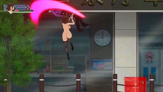 Female cop has sex with zombie men in Hot porn hentai game