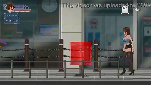 Female cop has sex with zombie men in Hot porn hentai game