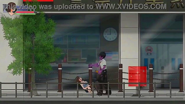 Female cop has sex with zombie men in Hot porn hentai game