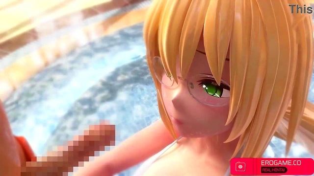 Hentai - blonde bikini girl just wants to serve you with all tricks