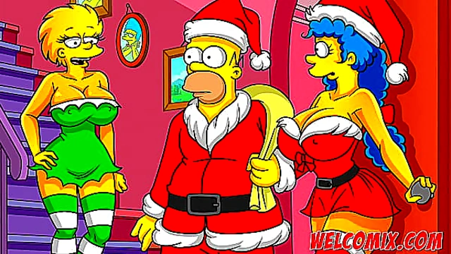 Christmas Present! Giving his wife as a gift to beggars! The Simptoons'Simpsons Hentai