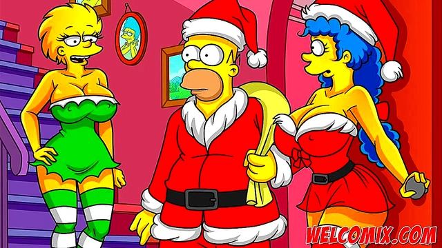 Christmas Present! Giving his wife as a gift to beggars! The Simptoons'Simpsons Hentai