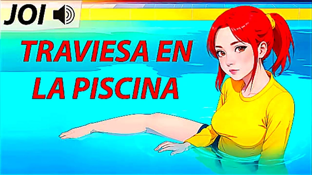 JOI hentai'naughty in the pool Spanish voice