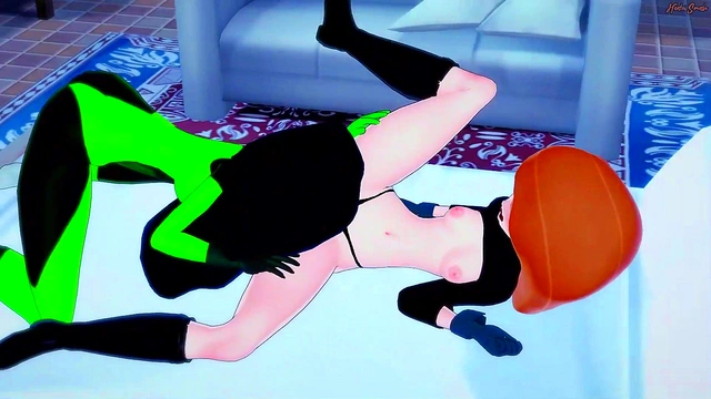 Kim Possible eating Sheego's pussy before they scissor - Kim Possible Lesbian Hentai