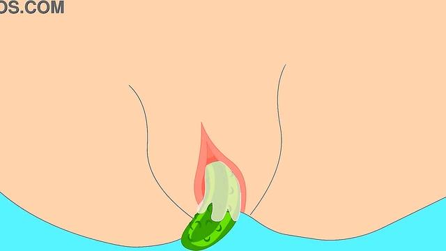 Summer gets a squirt with her cucumber