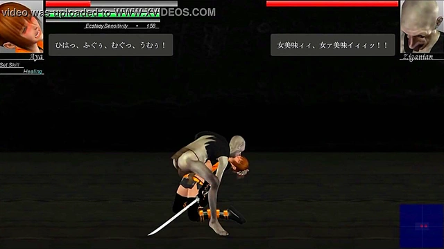 Aya girl hentai having sex with zombies men in The hounds of the Blade hentai new gameplay