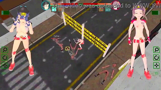 2 female guards has sex with men in Future Suppanuki pol hentai game video