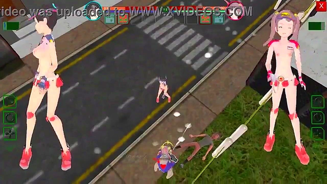 2 female guards has sex with men in Future Suppanuki pol hentai game video