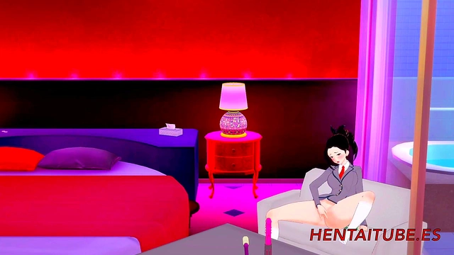 Boku No Hero Hentai 3D - Momo Yoyorozu Fingering and Squirt - Anime Manga Porn Japanese