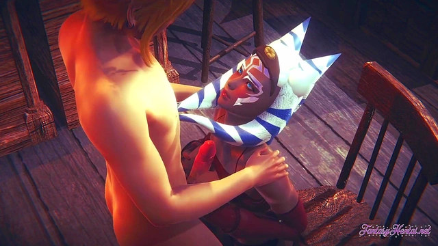 Starwars Hentai POV Ahsoka 3D 4D - blowjob and fucked cowgirl stily with creampie