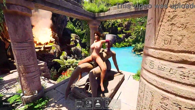 The ancient statue suddenly woke up and began rhythmically fucking Lara 3D Hentai Game