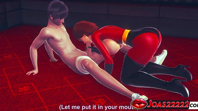 Helen Parr The Incredibles Gives a Deepthroat Blowjob and Gets Her Big Tits Fucked - Huge