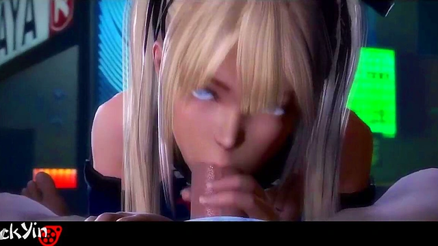 Marie Rose sucking hard cock [Hentai 3D]