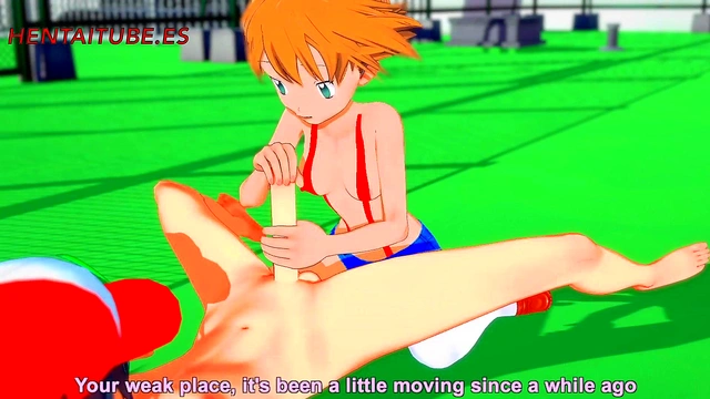Pokemon Hentai 3D - Misty x Ash Handjob'Blowjob Fuck with cum inside - Anime Porn