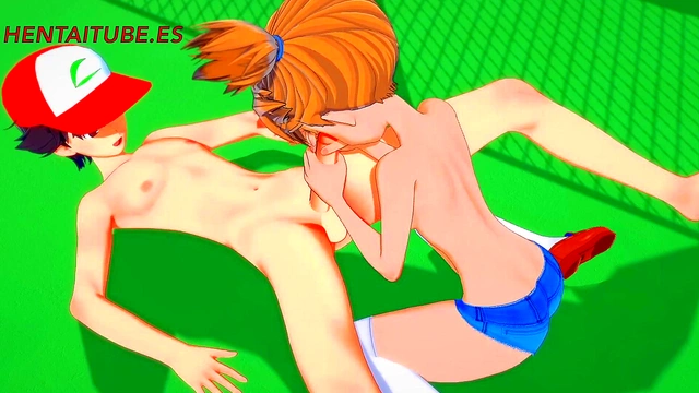 Pokemon Hentai 3D - Misty x Ash Handjob'Blowjob Fuck with cum inside - Anime Porn