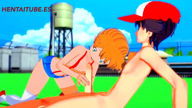 Pokemon Hentai 3D - Misty x Ash Handjob'Blowjob Fuck with cum inside - Anime Porn