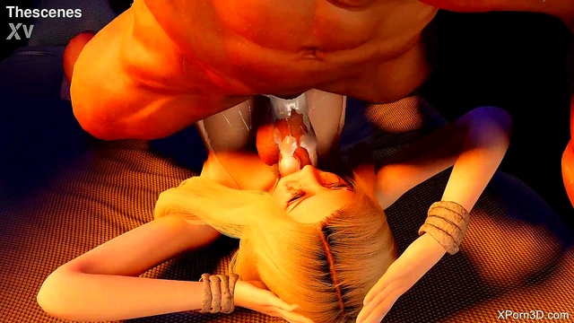 3D Porn Blonde Deepthroat Facefuck Teaser