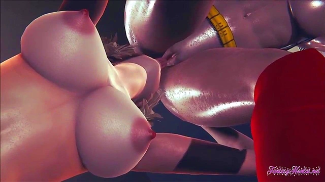 Boku No Hero Futanari Hentai 3D - Mitsuki cunnilingus and fuck to Momo with creampie in