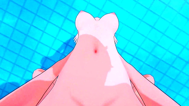 Hololive Hentai - Gawr Gura blowjob and fuck at the pool - 3d anime vtuber rough sex