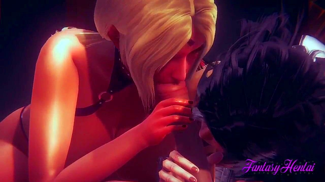 Naruto Hentai 3D - Tsunade Kurenai Threesome blowjob and fucked with creampie in her