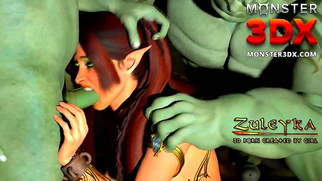Cruel Goblin fucks imprisoned Elf Princess's ass 3D Hentai